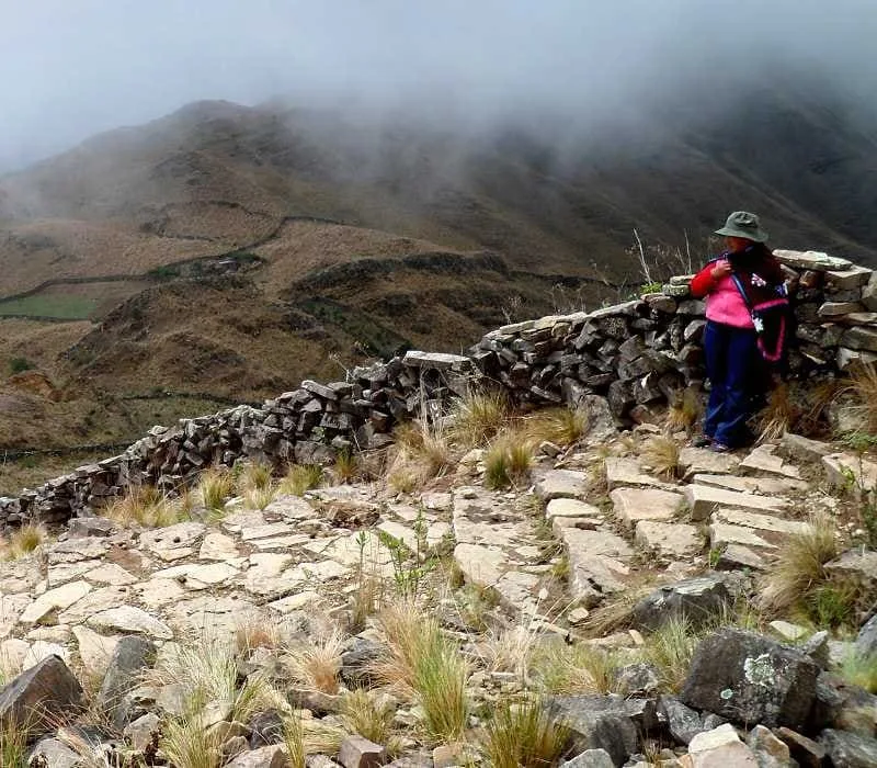 Figure 6: Staircase built on the slope of Qhapag Ñam. (Reference: https://universes.art/es/art-destinations/qhapaq-nan)